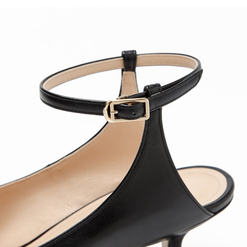 スクエアトゥネックベルトパンプス/Square Toe Neck Belt Pumps L02