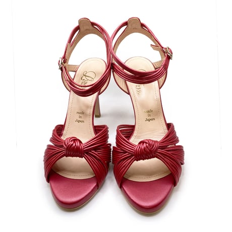 ノットデザインヒールトラップサンダル / Knot design heel trap sandals L0177（RED）