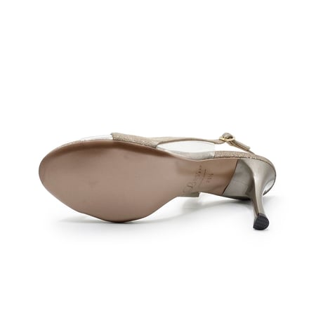 クリアバイアスデザインヒールサンダル/Clear bias design heel sandals L0220 (BROWN）