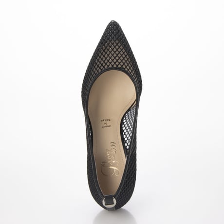 メッシュチュールポインテッドパンプス/Mesh tulle pointed pumps L0239（BLACK）