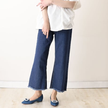 ビジューバックルフラットシューズ / Bijou buckle flat shoes L0223（BLUE/S）