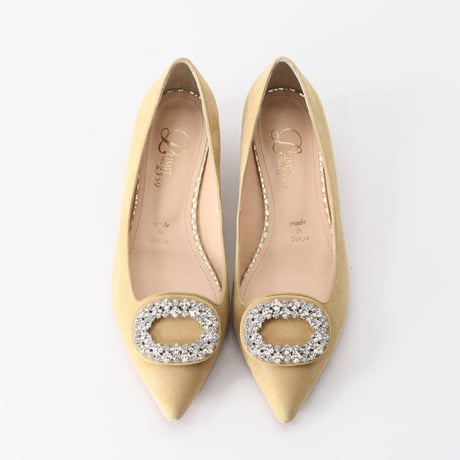 ビジューバックルフラットシューズ / Bijou buckle flat shoes L0223（BEIGE/S）