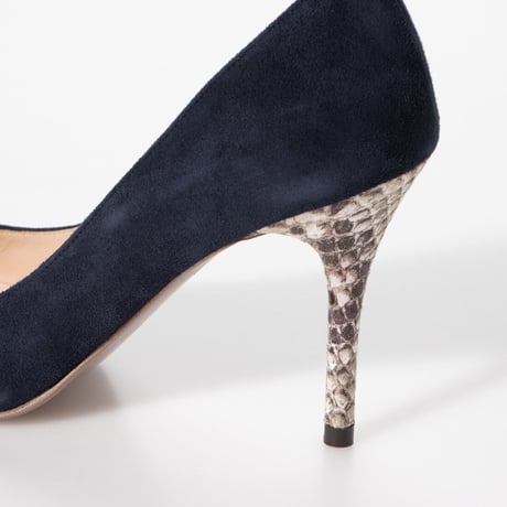 パイソンピンヒールパンプス  / Python pin heel pumps L0209 (NAVY/S）