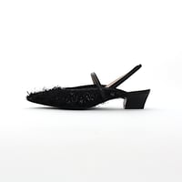チュールスリングバッグパンプス / tulle slingback pumps L0296 BLACK/F