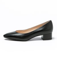 アーモンドトゥローヒールパンプス/Almond toe low heel pumps L0266(BLACK/R)
