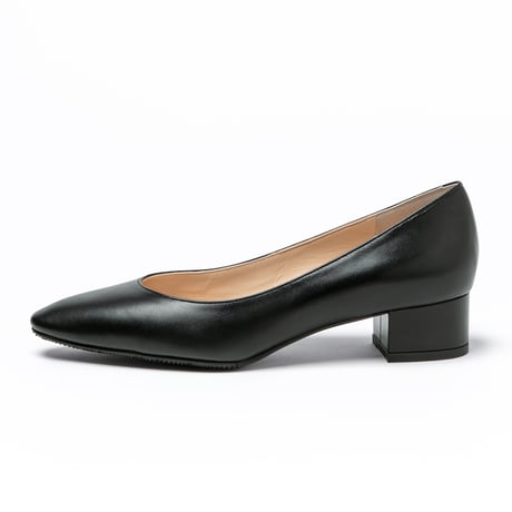 アーモンドトゥローヒールパンプス/Almond toe low heel pumps L0266(BLACK/R)