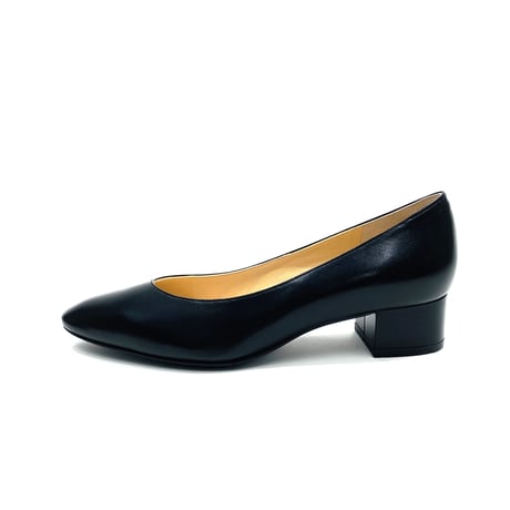 アーモンドトゥローヒールパンプス/Almond toe low heel pumps L0266(BLACK/R)