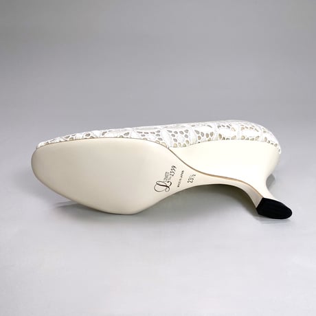 チュールオープントゥウェッジパンプス / Tule open toe wedge pumps L0267 (IVORY)