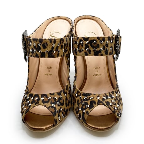 オープントゥスタッズドミュール  / Open toe studded mules L0180 (LEOPARD）