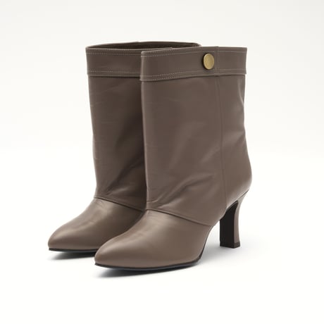 メタルボタンモチーフ付ルーズショートブーツ/metal botton motif Loose Short Boots L0287（GRAY）
