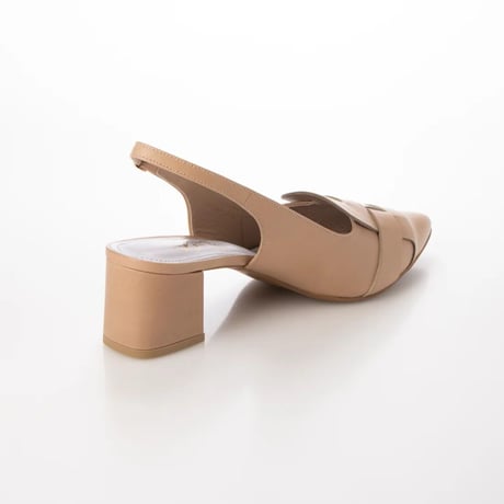ポインテッドメッシュバックバンドパンプス/Pointed mesh back band pump L0242 (BEIGE）