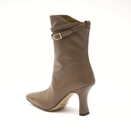 ダブルベルトスリムスクエアショートブーツ/Double Belt Slim Square Short Boots L0284（MOCA）