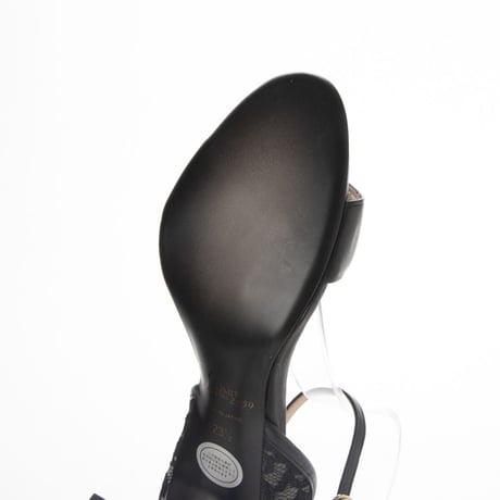 レースコンビネーションネックストラップサンダル/Lace combination neck strap sandals L0160 (BLACK）