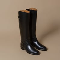 ワンストラップバックジップジョッキーブーツ/One Strap Back Zip Jockey Boots L0233（BLACK）