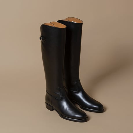 ワンストラップバックジップジョッキーブーツ/One strap back zip jockey boots L0233（BLACK）