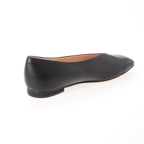 スクエアVカットフラットシューズ / Square v-cut flat shoes L0205（BLACK）