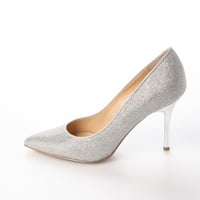 グリッターメッシュメタルヒールパンプス 9cm/Glitter mesh metal heel pumps L0235 (SILVER）
