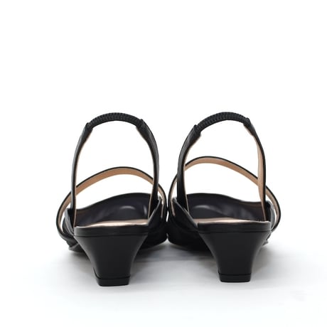 チュールスリングバッグパンプス / tulle slingback pumps L0296 BLACK/C