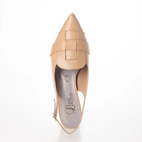 ポインテッドメッシュバックバンドパンプス/Pointed mesh back band pump L0242 (BEIGE）