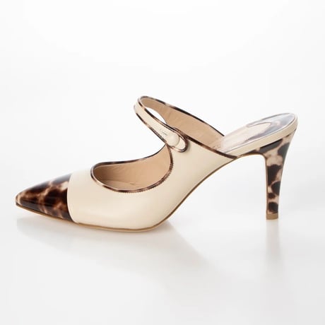 エナメルコンビストラップミュール/Enamel combi strap mule L0251（IVORY/C）