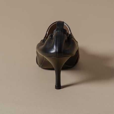 チェーンデザインシャーリングヒールパンプス/Pointed toe ring chain design shirring heel pumps L0236（WINE）