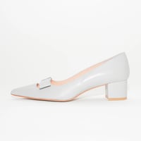ポインテッドデザインチャンキーパンプス/ Pointed design chunky heel pumps L0280 (L.GRAY)