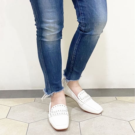 スタッズローファーシューズ / Studs loafers shoes L0206 （WHITE）