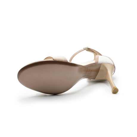 カラーパネルネックストラップサンダル/Color panel neck strap sandals L0219 (BEIGE）