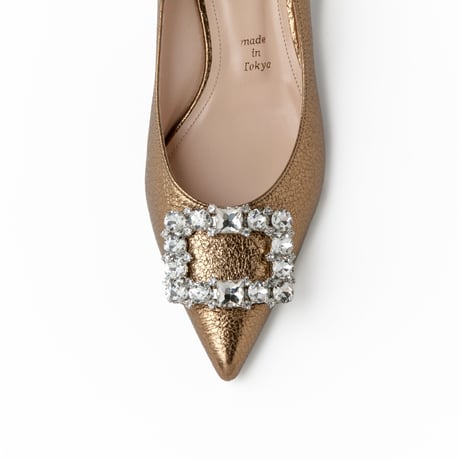 ビジューバックルポインテッドパンプス / Bijou buckle pointed pumps L0268 (B.GOLD)