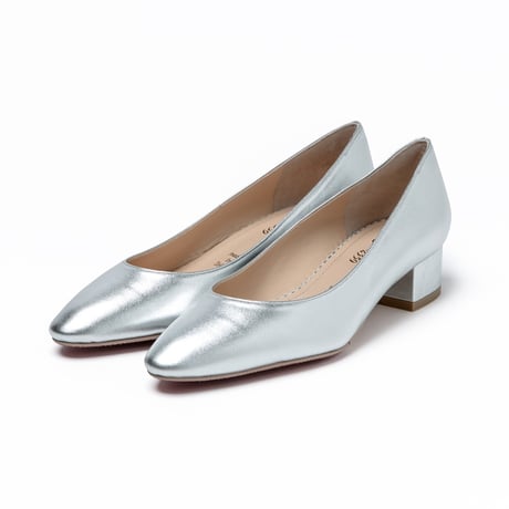 アーモンドトゥローヒールパンプス/Almond toe low heel pumps L0266 (SILVER)