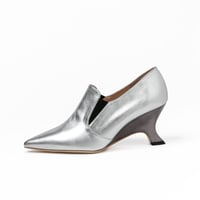 メタリックウェッジヒールブーティ/Metallic wedge heel booties L0270 (SILVER)