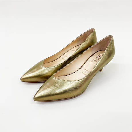 バイアスカットヒールパンプス / Bias Cut Heel Pumps L0203 (GOLD)