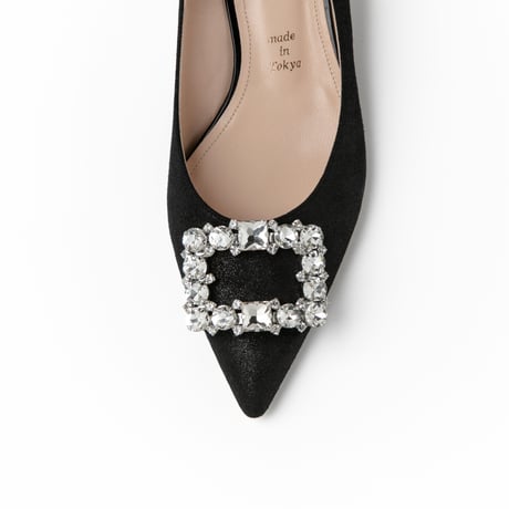 ビジューバックルポインテッドパンプス / Bijou buckle pointed pumps L0268 (BLACK)