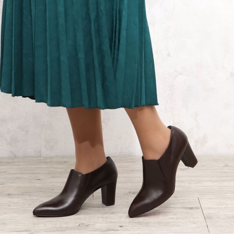 オールウェザーポインテッドヒールブーティ/All weather pointed heel booties L0080 (D.BROWN）