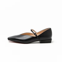 Vカットメリージェーンフラットパンプス/ V-cut Mary Jane Flat Pumps L0294 (BLACK)