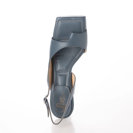 スクエアトゥバックストラップトングサンダル/Square toe back strap tong sandals L0238 (BLUE GRAY）