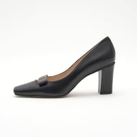 ベルトデザインストレートヒールスクエアパンプス/Belt Design Straight Heel Square Pumps L0288（BLACK）