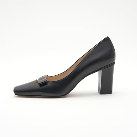 ベルトデザインストレートヒールスクエアパンプス/Belt Design Straight Heel Square Pumps L0288（BLACK）