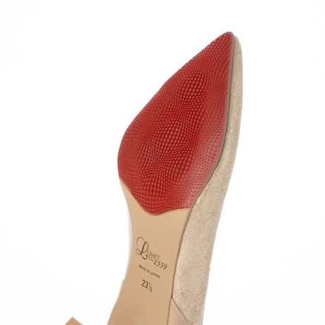 コンビネーションエナメルポインテットトゥパンプス/Combination enamel pointed toe pumps  L0241 （BEIGE）