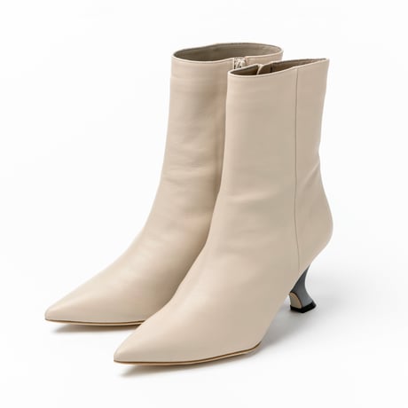 メタリックウェッジヒールショートブーツ/Metallic wedge heel short boots L0271 (BEIGE)