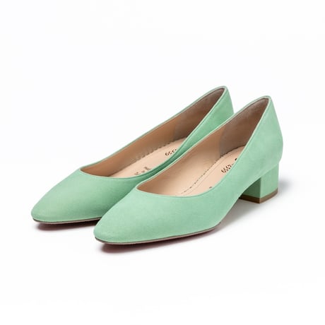 アーモンドトゥローヒールパンプス/Almond toe low heel pumps L0266 (L.GREEN/S)