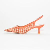 細スクエアラインストーン美錠付バックスリング/ Thin square rhinestone buckle sling back L0278A (TERRACOTTA/C)