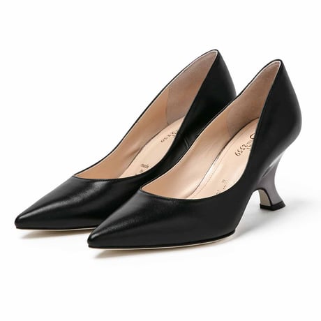 メタリックウェッジパンプス/Metallic wedge pumps L0261 (BLACK)