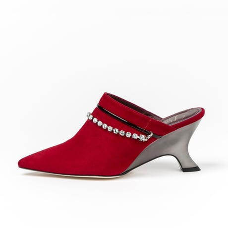 ダイヤレーンメタリックウェッジヒールミュール/Dialane metallic wedge heel mule L0269 (RED)