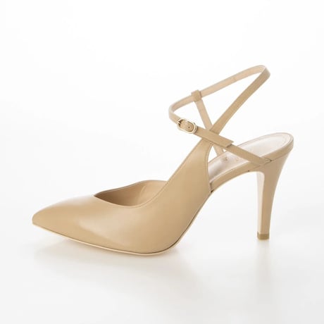 ポインテッドネックベルトパンプス/Pointed neck belt pumps L0253 (BEIGE）