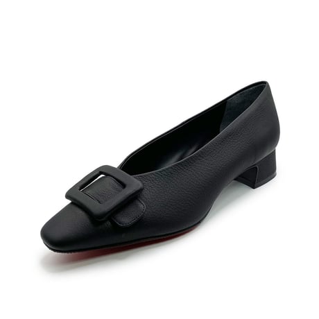 レザーフロントバックルパンプス/Leather front buckle pumps L0226 （BLACK）