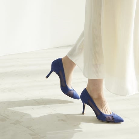 チュールポインテットパンプス/Tulle pointe pumps L0249 (BLUE/S）