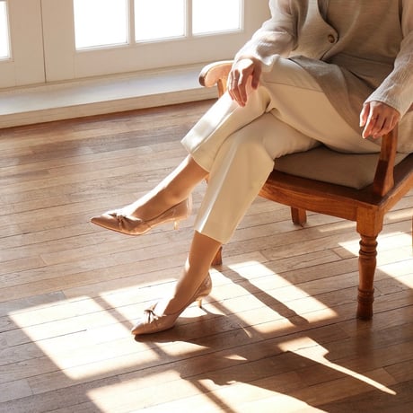 サイドリボンポインテッドパンプス/Side ribbon pointed pumps L0263 (P.BEIGE/E)