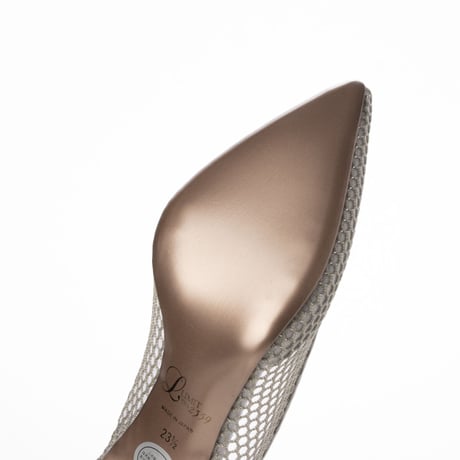 メッシュチュールポインテッドパンプス/Mesh tulle pointed pumps L0239（GRAY）