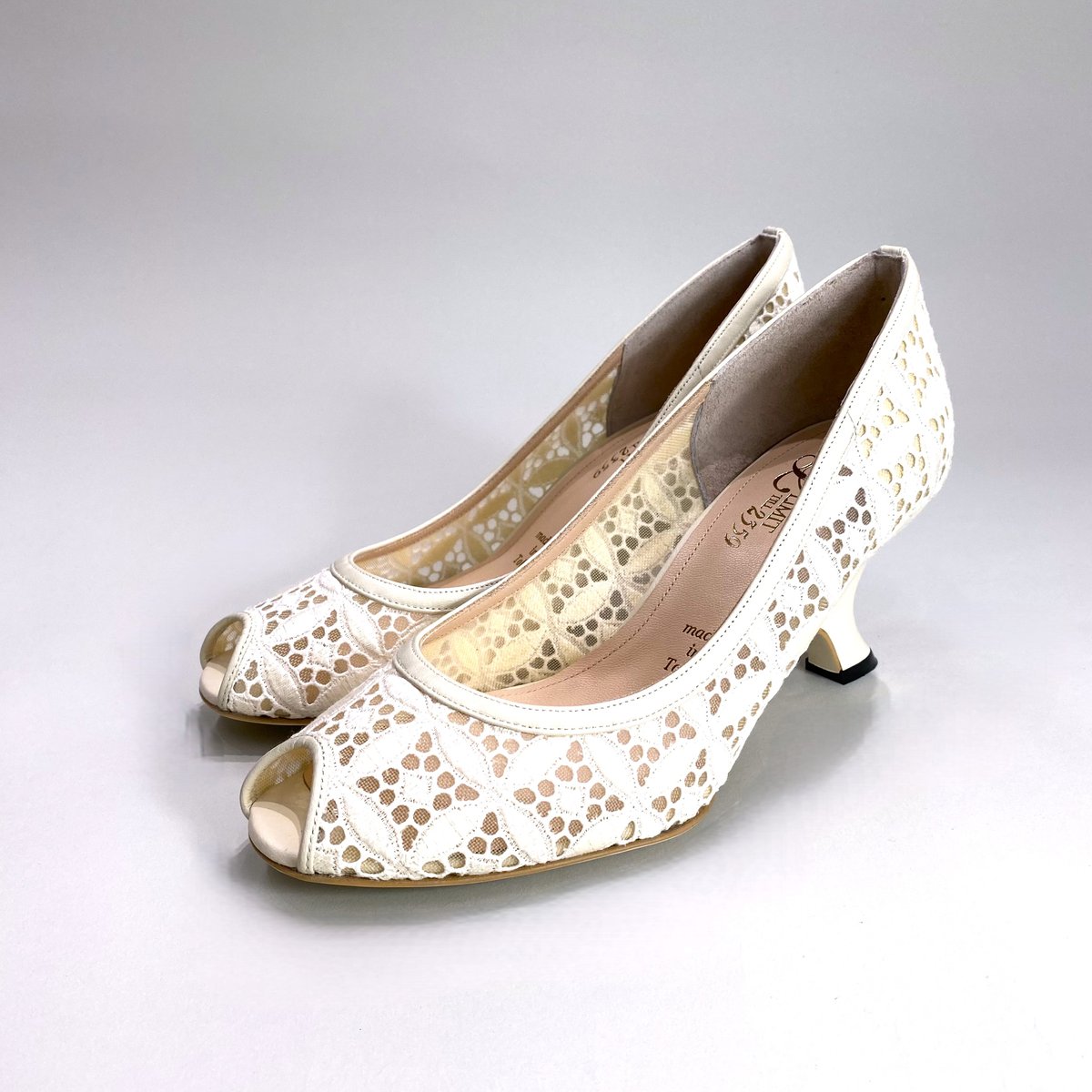 チュールオープントゥウェッジパンプス / Tule open toe wedge